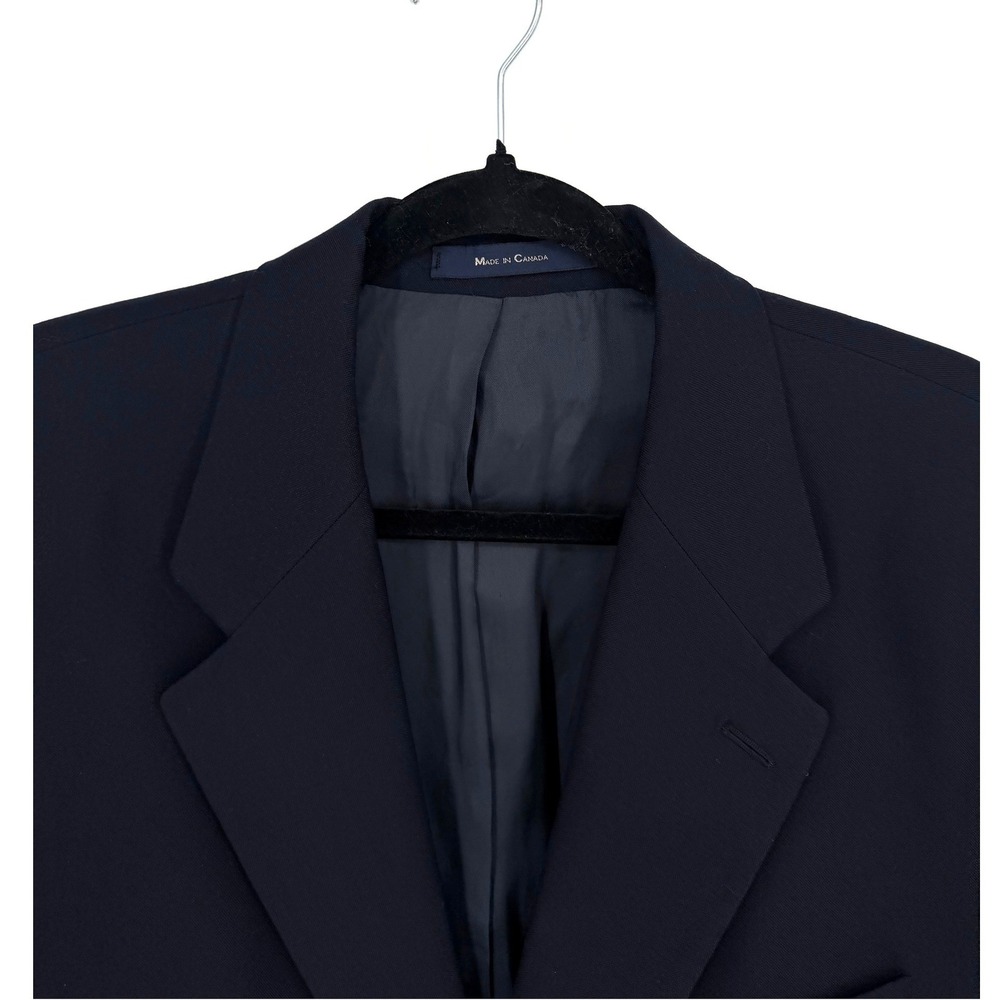 Ralph Lauren Mens Navy Blue 100% Wool 2-Button Blazer Sport Coat Vintage Canada - Picture 4 of 15